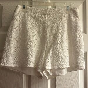 Altar’d State White Floral Pattern Shorts Size S